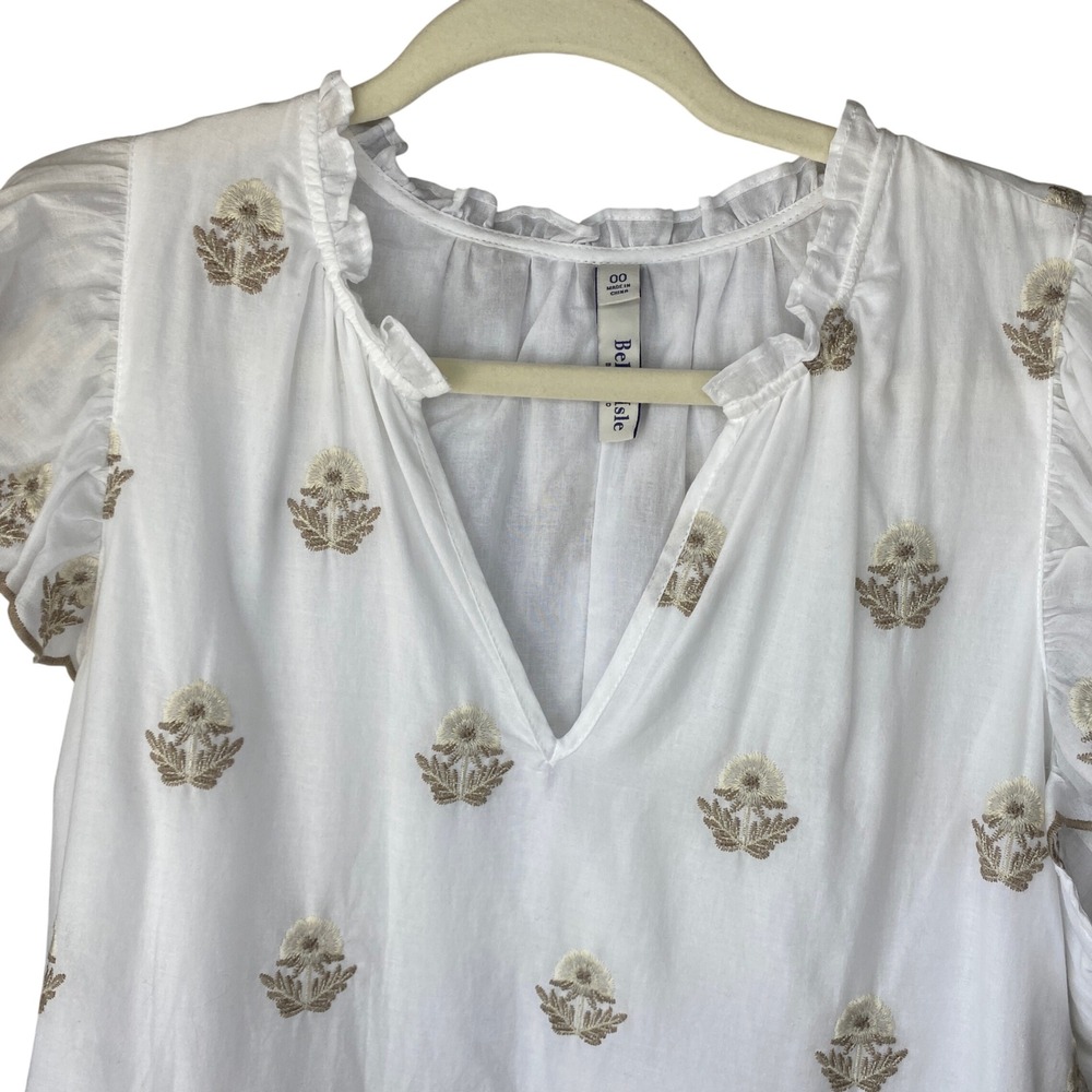 Belle Isle by Torrid White Embroidered Floral Tiered Babydoll Dress Size 00 M/L - Picture 5 of 10